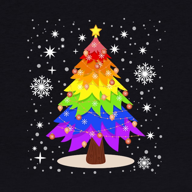 LGBT Flag Christmas Tree Gay Pride Rainbow by antrazdixonlda